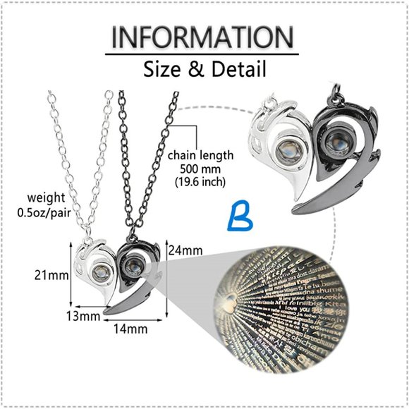 New His Hers Matching Set Necklace For Couples - Picture 4 of 6